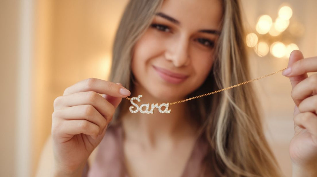 Zlatna ogrlica sa imenom Sara