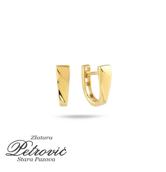 Zlatne minđuše sa glatkom i sjajnom površinom u jednostavnom elegantnom stilu