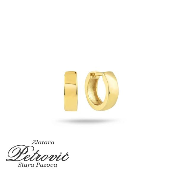 Zlatne minđuše alke glatke površine, izrađene od 14karatnog zlata