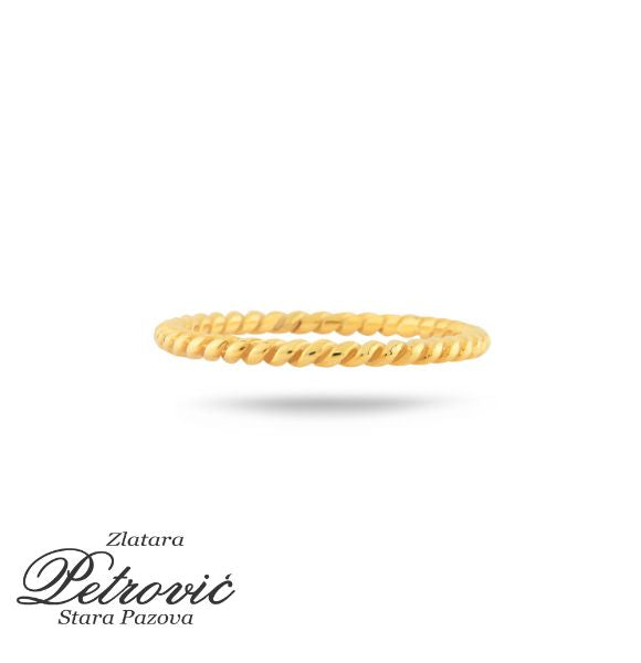 Zlatni prsten u obliku upletene žice