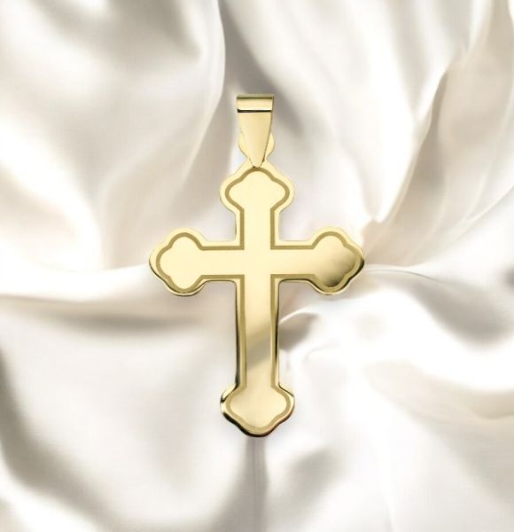 Zlatni krstić sa urezanim okvirom