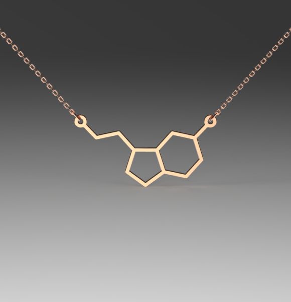 Zlatni lančić sa priveskom seratonin od roze zlata