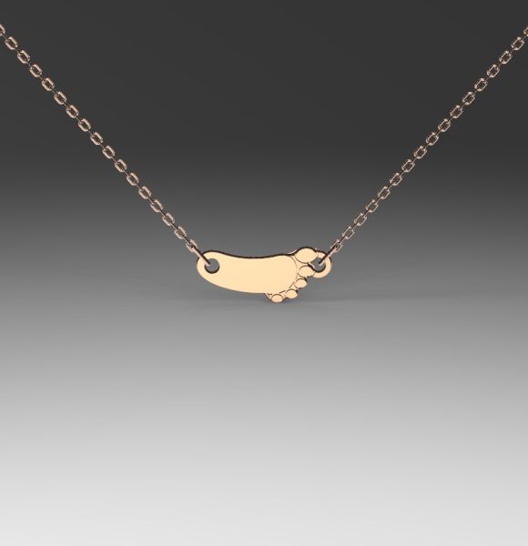 Zlatni lančić sa priveskom stopala od roze zlata