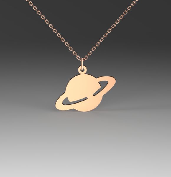 Zlatni lančić od roze zlata planeta Saturn