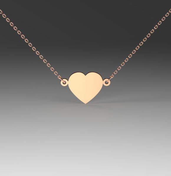 Zlatni lančić od roze zlata sa priveskom u obliku srca