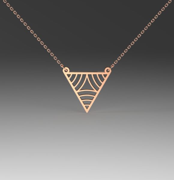 Zlatni lančić od roze zlata obrnuta piramida sa šarama