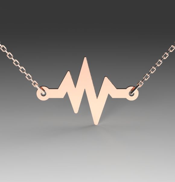 Zlatni lančić sa priveskom otkucaja srca od roze zlata