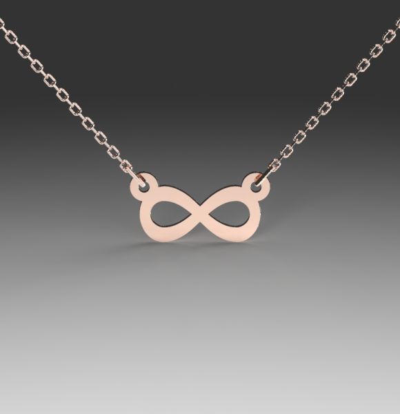 Zlatni lančić sa priveskom infinity od roze zlata