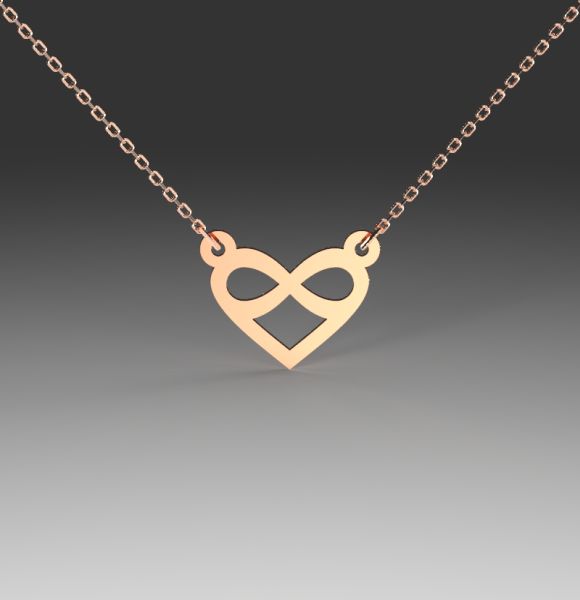 Zlatni lančić sa priveskom beskonačno srce od roze zlata