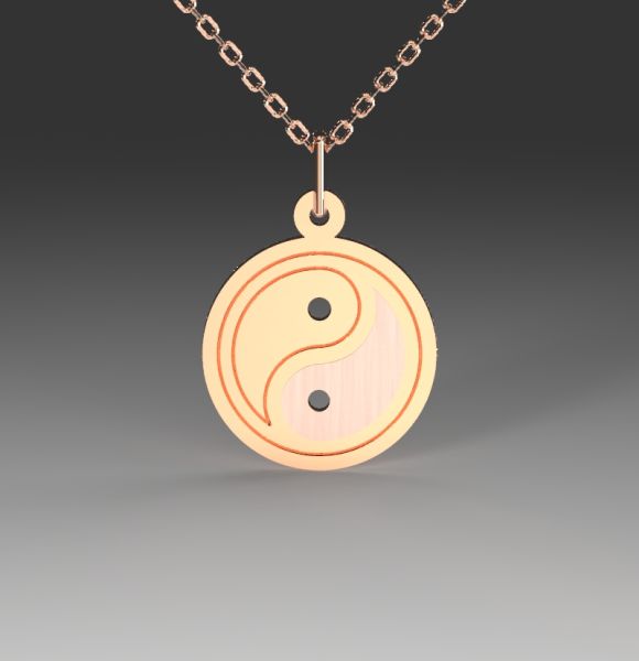 Zlatni lančić sa priveskom Jin-Jang od roze zlata