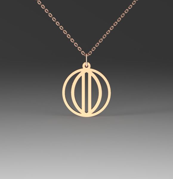 Zlatni lančić sa priveskom sfera od roze zlata