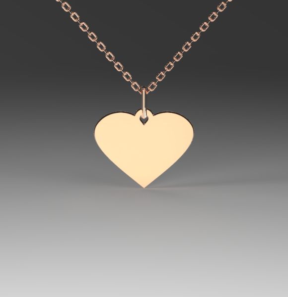Zlatni lančić sa klasičnim srce priveskom izrađen od roze zlata