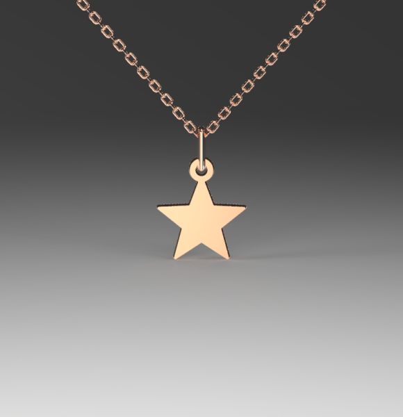 Zlatni lančić sa priveskom u obliku zvezdice od roze zlata