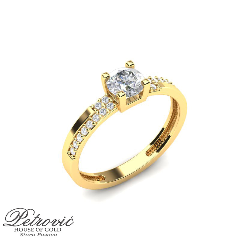 Verenički prsten centralnim kamenom i blistavim detaljima