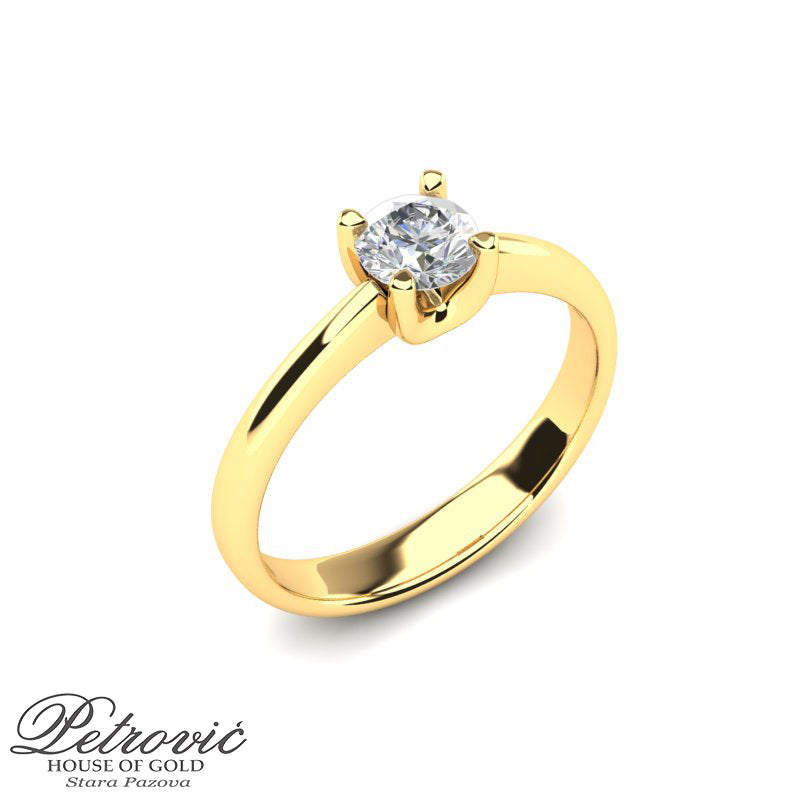 Verenički prsten sa klasičnim okruglim kristalom