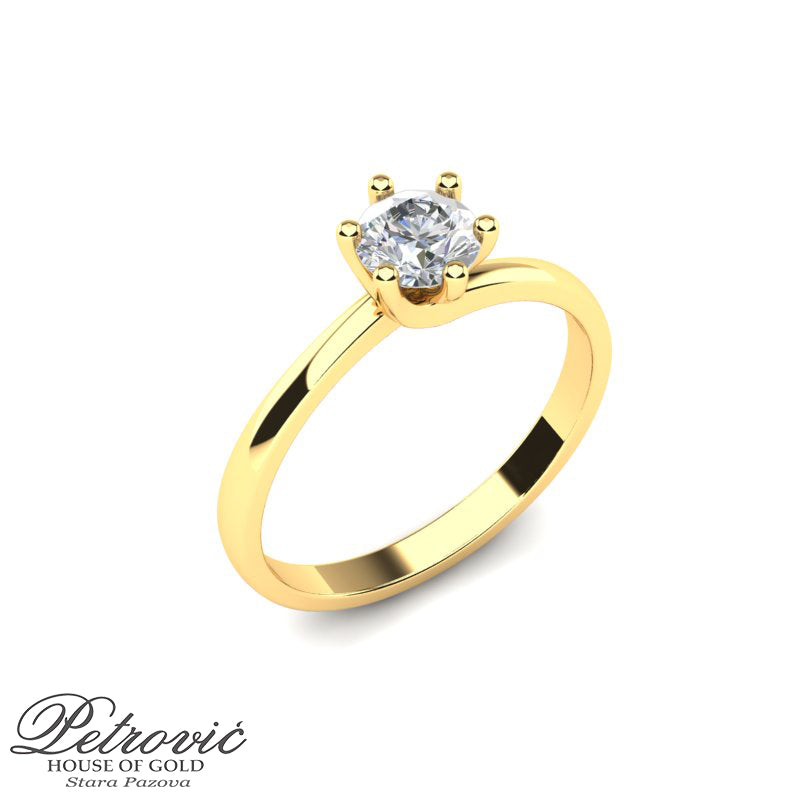 Vernički prsten sa srednjim okruglim kristalom